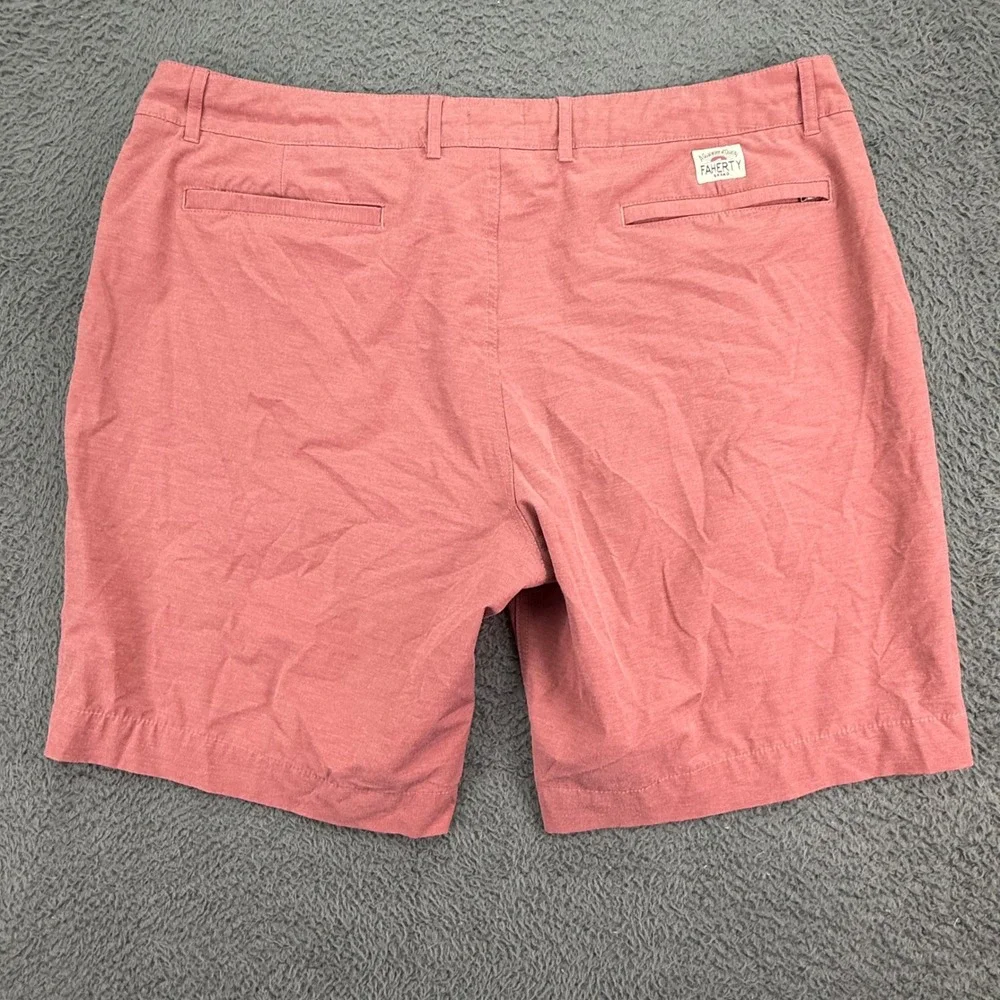 Faherty All Day Shorts Mens 40 Pink Hybrid Stretch MSC0012